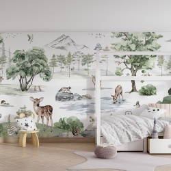 Fototapet Deer Forest - Winter, Kikki Belle