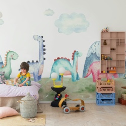 Fototapet, Dinosaur Stroll, Multi, Rebel Walls