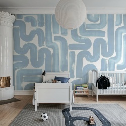 Fototapet, Drape Brush, Blue, Rebel Walls