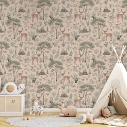Fototapet Fantastic Forest - Beige, Kikki Belle