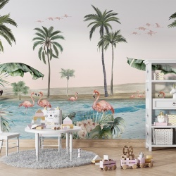 Fototapet Flamingo Oasis, Kikki Belle - Img 5