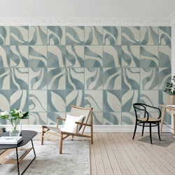 Fototapet, Floating Tiles, Blue, Rebel Walls