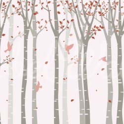 Fototapet, Forest Birds, Pink, Rebel Walls - Img 5