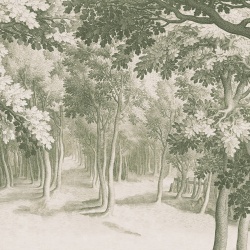 Fototapet, Forest Engraving, Green, Rebel Walls - Img 2