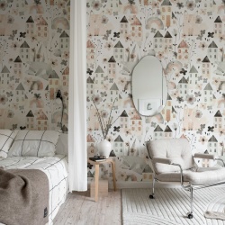 Fototapet, Fox Village, Pink, Rebel Walls - Img 3