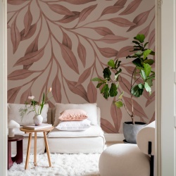 Fototapet, Giant Leaves, Pink, Rebel Walls