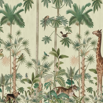 Fototapet, Giraffe's Stroll, Sunny, Rebel Walls - Img 2