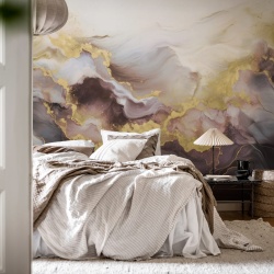 Fototapet, Gold Stream, Lilac, Rebel Walls