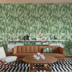 Fototapet, Hanging Branches, Solid Green, Rebel Walls