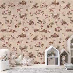 Fototapet Happy Hedgehog - Beige, Kikki Belle - Img 3