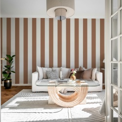 Fototapet, Happy Stripes, Mocha Mousse, Rebel Walls