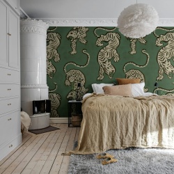 Fototapet, Ink Tiger, Green, Rebel Walls