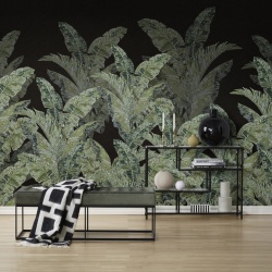Fototapet, Jungle Pearl, Black, Rebel Walls