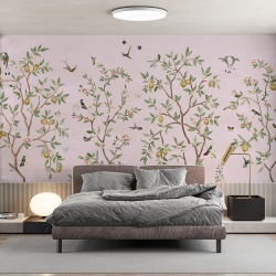 Fototapet Lemon Tree Chinoiserie - Pink, Sir Edward