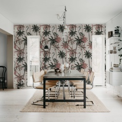 Fototapet, Lemur Palms, Burgundy, Rebel Walls - Img 3