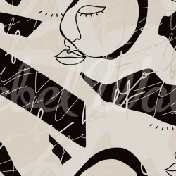 Fototapet, Lined Faces, Beige, Rebel Walls - Img 2