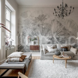 Fototapet, Lotus Leafs, Gray, Rebel Walls