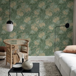 Fototapet, Midnight Peony, Green, Rebel Walls - Img 3