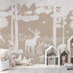 Fototapet Monochrome Forest - Brown, Kikki Belle - Img 3