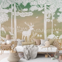 Fototapet Monochrome Forest - Green Sky, Kikki Belle - Img 4