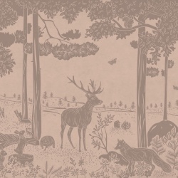 Fototapet Monochrome Forest - Pink Vintage, Kikki Belle - Img 2