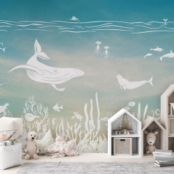 Fototapet Monochrome Sea - Aqua Blue, Kikki Belle - Img 3
