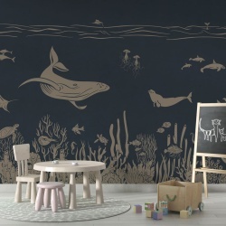 Fototapet Monochrome Sea - Blue Vintage, Kikki Belle - Img 4