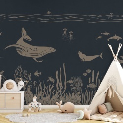 Fototapet Monochrome Sea - Blue Vintage, Kikki Belle - Img 5