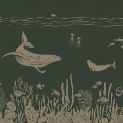 Fototapet Monochrome Sea - Green Vintage, Kikki Belle - Img 2