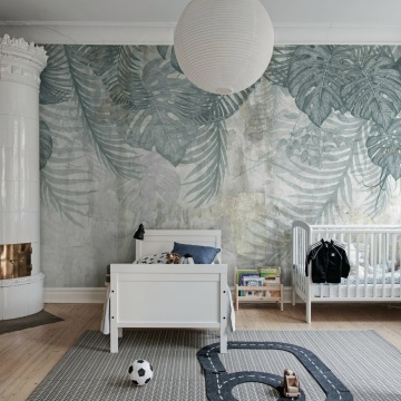 Fototapet, Monstera Wall, Blue, Rebel Walls - Img 3