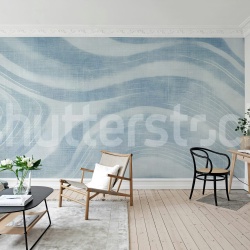 Fototapet, Ocean Lines, Blue, Rebel Walls