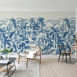 Fototapet, Palm Oasis, Blue, Rebel Walls