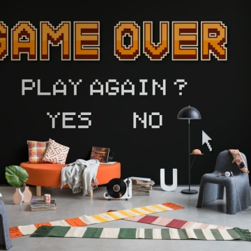 Fototapet, Play Again, Orange, Rebel Walls - Img 3