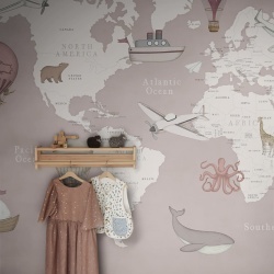 Fototapet, Playful World, Light Pink, Rebel Walls - Img 3