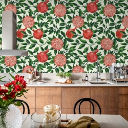 Fototapet, Pomegranate, Green, Rebel Walls