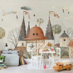 Fototapet, Rabbit Town, Autumn, Rebel Walls - Img 6