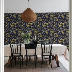 Fototapet, Rose Hip Garden, Blue, Rebel Walls