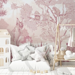 Fototapet Sleepy Meadow in Pink, VLAdiLA