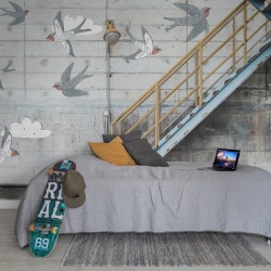 Fototapet, Stairway Graffiti, Swallow, Rebel Walls