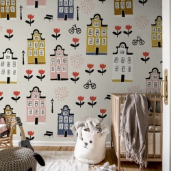 Fototapet, Sweet Town, Pastel, Rebel Walls