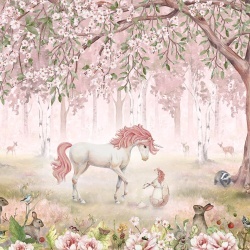 Fototapet Unicorn Forest - Pink, Kikki Belle - Img 2