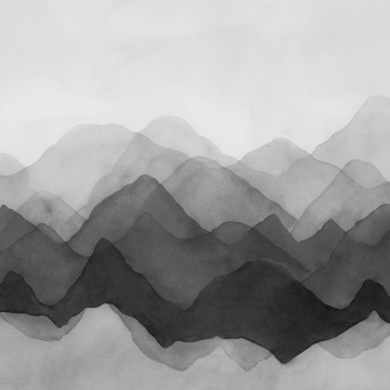 Fototapet, Watercolor Mountain, Black, Rebel Walls - Img 2