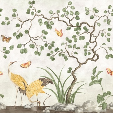 Fototapet, Where Cranes Dream, Beige, Rebel Walls - Img 2