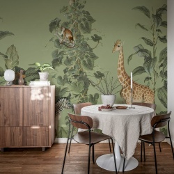 Fototapet, Wildlife Stroll, Green, Rebel Walls