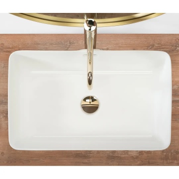 Lavoar pe blat Rea Berta 55 cm alb lucios - Img 5