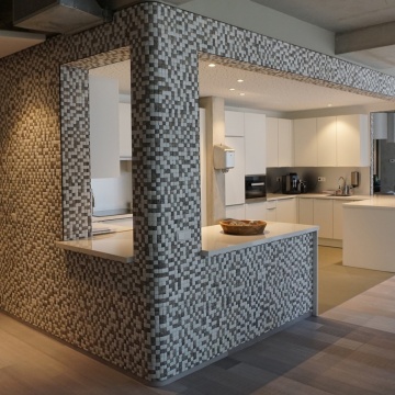 Panou decorativ 3D, Coconut, Honai Mosaic White&Brown, 6 placi 42x42cm, 1.05 mp - Img 2