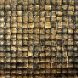 Panou decorativ 3D, Coconut, Tongkonan Black Gold, 6 placi 42x42cm, 1.05 mp