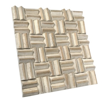 Panou decorativ 3D, Lemn de mango, Limas White Wash, 6 placi 42x42cm, 1.05 mp - Img 3