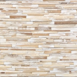 Panou decorativ 3D, Tec, Besar White Wash, 6 placi 42x42cm, 1.05 mp