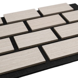 Panou riflaj acustic decorativ, MDF si pasla, AC16, 60x40x2.1cm, Gri - Img 2